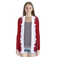 Canada Maple Leaf Drape Collar Cardigan Sweater