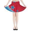 Abstract American Flag Background 23 2147507240 Mini Flare Skirt View3