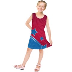 Abstract American Flag Background 23 2147507240 Kids  Tunic Dress by lwdstudio