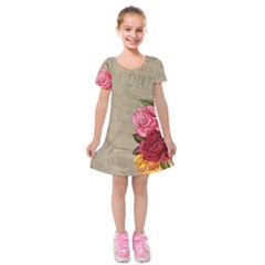 Flower 1646069 1920 Kids  Short Sleeve Velvet Dress by vintage2030