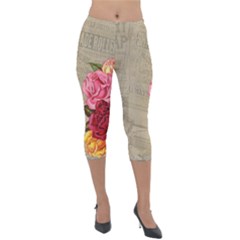 Flower 1646069 1920 Lightweight Velour Capri Leggings  by vintage2030