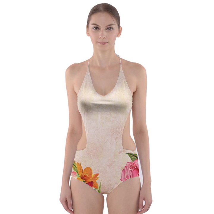 Flower 1646045 1920 Cut-Out One Piece Swimsuit