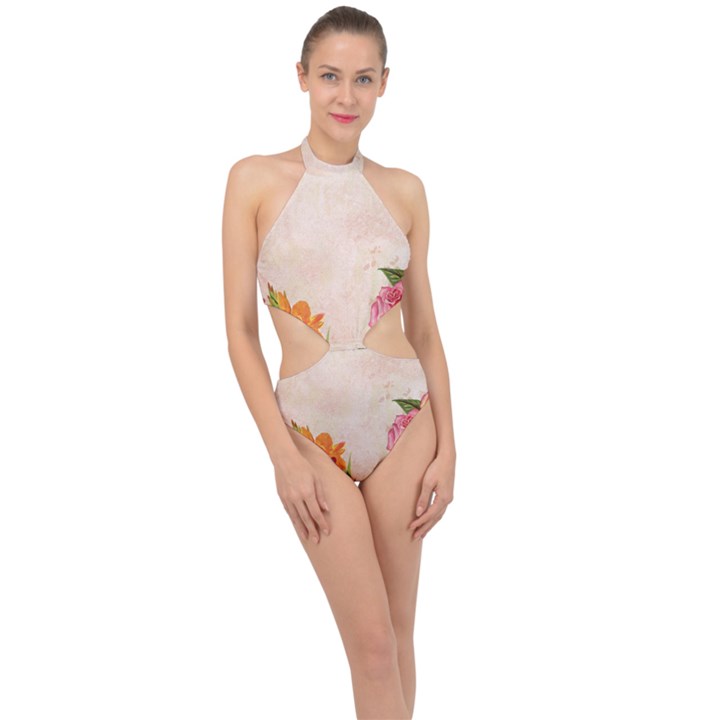 Flower 1646045 1920 Halter Side Cut Swimsuit