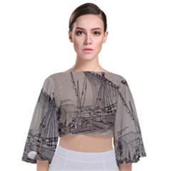 Ship 1515860 1280 Tie Back Butterfly Sleeve Chiffon Top by vintage2030