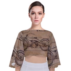 Motorcycle 1515873 1280 Tie Back Butterfly Sleeve Chiffon Top by vintage2030