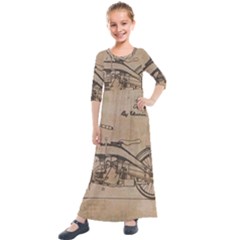 Motorcycle 1515873 1280 Kids  Quarter Sleeve Maxi Dress