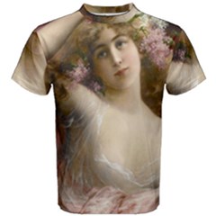 Victorian Lady In Pink Men s Cotton Tee by vintage2030