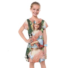 Girl With Dog Kids  Drop Waist Dress