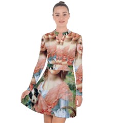 Girl With Dog Long Sleeve Panel Dress