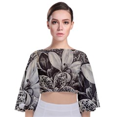 Flowers 1776382 1280 Tie Back Butterfly Sleeve Chiffon Top by vintage2030