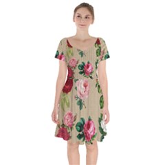 Flower 1770189 1920 Short Sleeve Bardot Dress by vintage2030