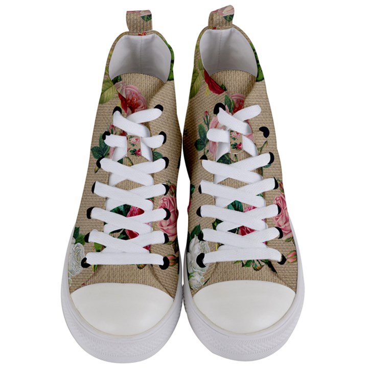 Flower 1770189 1920 Women s Mid-Top Canvas Sneakers