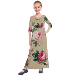 Flower 1770189 1920 Kids  Quarter Sleeve Maxi Dress by vintage2030