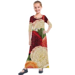 Flowers 1776584 1920 Kids  Quarter Sleeve Maxi Dress