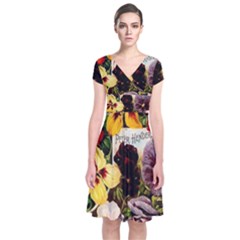 Flowers 1776534 1920 Short Sleeve Front Wrap Dress