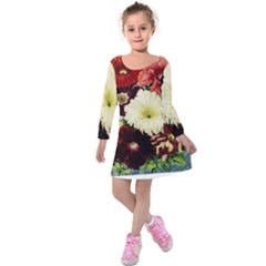 Flowers 1776585 1920 Kids  Long Sleeve Velvet Dress