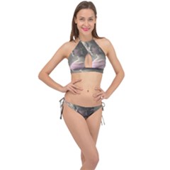 Vintage 1501529 1920 Cross Front Halter Bikini Set