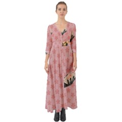 Vintage Lady Button Up Boho Maxi Dress by vintage2030