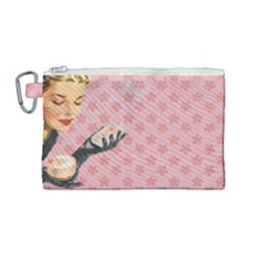 Vintage Lady Canvas Cosmetic Bag (medium) by vintage2030