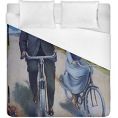 Couple On Bicycle Duvet Cover (king Size) by vintage2030