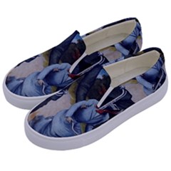 Couple On Bicycle Kids  Canvas Slip Ons by vintage2030