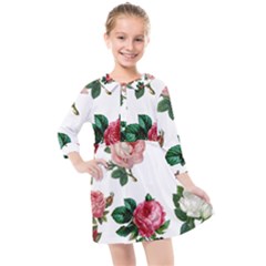 Roses 1770165 1920 Kids  Quarter Sleeve Shirt Dress