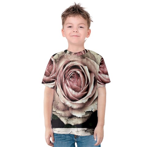 Vintage Rose Kids  Cotton Tee by vintage2030