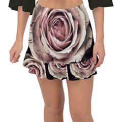 Vintage Rose Fishtail Mini Chiffon Skirt