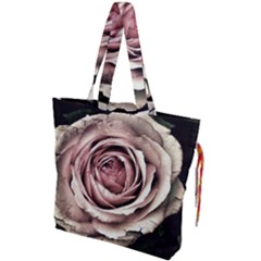 Vintage Rose Drawstring Tote Bag