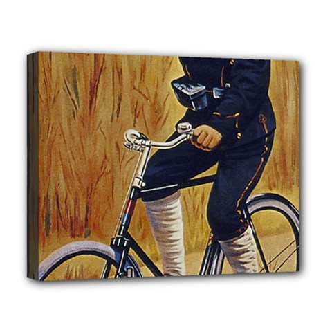 Policeman On Bicycle Deluxe Canvas 20  X 16  (stretched) by vintage2030