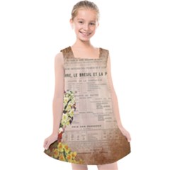 Letter Floral Kids  Cross Back Dress