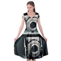 Photo Camera Cap Sleeve Wrap Front Dress by vintage2030