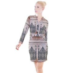 Building News Button Long Sleeve Dress