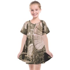 Flea Market Redord Player Kids  Smock Dress