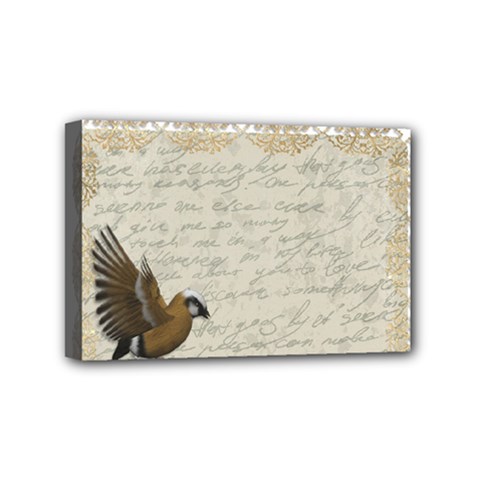 Tag Bird Mini Canvas 6  X 4  (stretched) by vintage2030