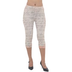 Letter Lightweight Velour Capri Leggings 