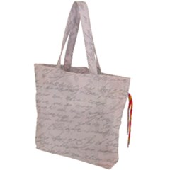 Letter Drawstring Tote Bag