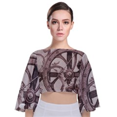 Lottery Tie Back Butterfly Sleeve Chiffon Top