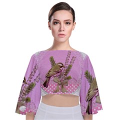 Tag 1763332 1280 Tie Back Butterfly Sleeve Chiffon Top by vintage2030