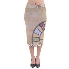 Circle Velvet Midi Pencil Skirt by vintage2030