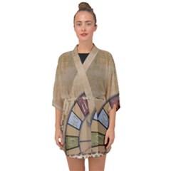 Circle Half Sleeve Chiffon Kimono