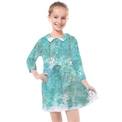 Splash Teal Kids  Quarter Sleeve Shirt Dress