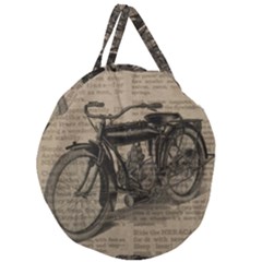 Bicycle Letter Giant Round Zipper Tote by vintage2030