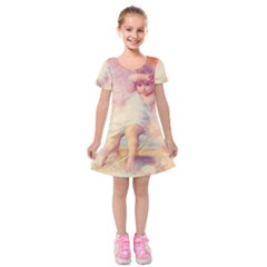 Baby In Clouds Kids  Short Sleeve Velvet Dress