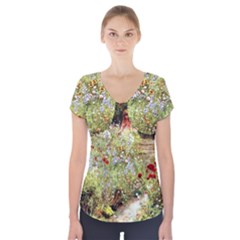 Scenery Short Sleeve Front Detail Top by vintage2030