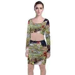 Scenery Long Sleeve Crop Top & Bodycon Skirt Set by vintage2030