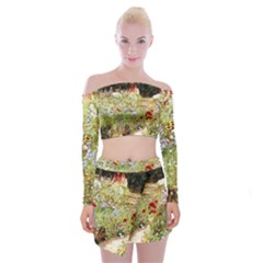 Scenery Off Shoulder Top With Mini Skirt Set by vintage2030