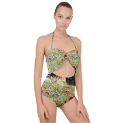 Scenery Scallop Top Cut Out Swimsuit