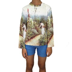 Lady And Scenery Kids  Long Sleeve Swimwear by vintage2030