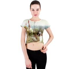 Lady And Scenery Crew Neck Crop Top by vintage2030